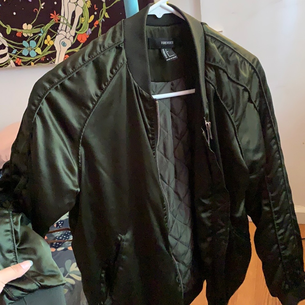 Forever 21 Green Bomber Jacket
